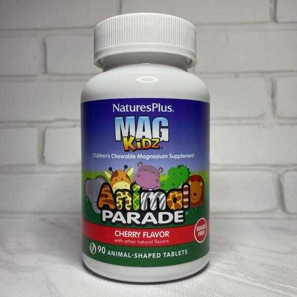 Mag Kidz США Магний для детей, вишневый вкус, детский магний, 90 шт