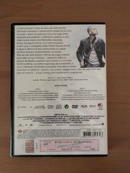 Duplo DVD " Eu Sou a Lenda " Edição Especial (Como Novo) 2007