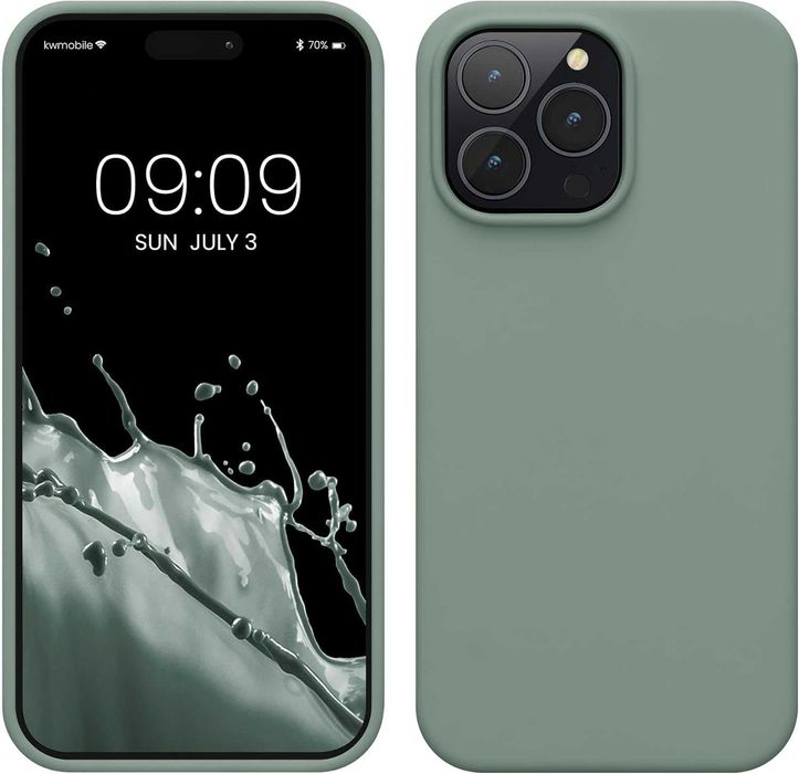 Etui plecki kwmobile do Apple iPhone 14 Pro Max dymny zielony