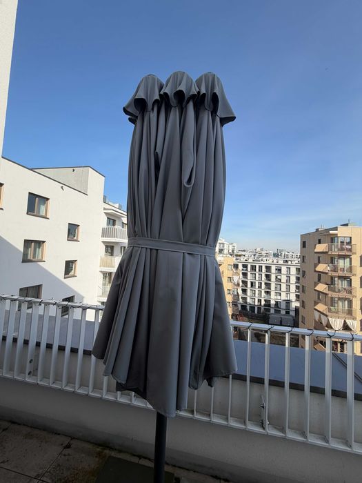 Duży parasol ogrodowy 460×275×245 cm + 4 płyty betonowe obciążające
