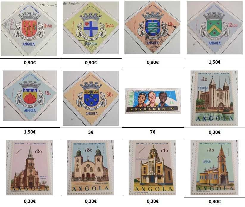 Selos de Angola 1914 a 1974 e República de Angola 1976 a 1982