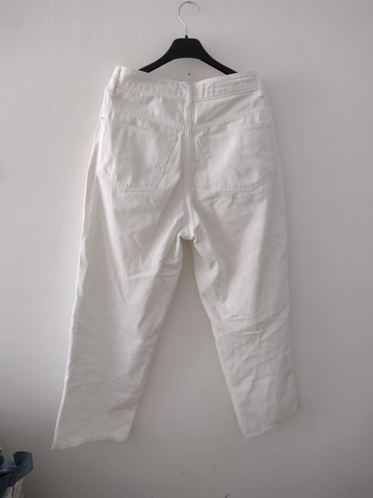 Białe vintage Otto kern jeansy dżins wysoki stan szeroka nogawka m 38