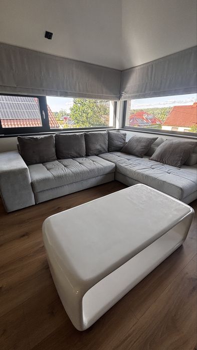 Designerski stolik kawowy, biały połysk