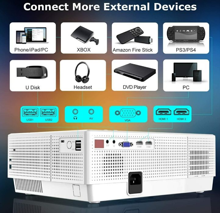 Projetor led 9000 lumens / NATIVA 1080p / Keystone 4D /4 k