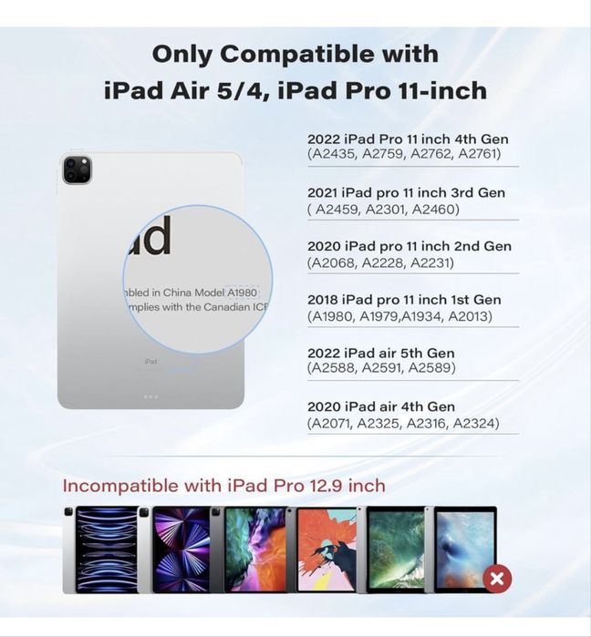 Чехол-клавиатура Apps2Car черный (для iPad Pro и iPad Air, 11 дюйма)