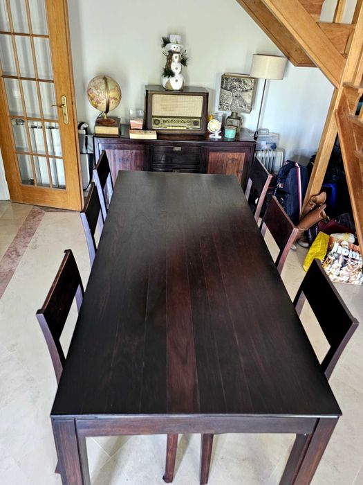 Conjunto de sala de estar mesa com 6 cadeiras