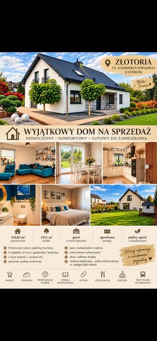 Dom  Złotoria na sprzedaż ul. Kazimierza Wielkiego