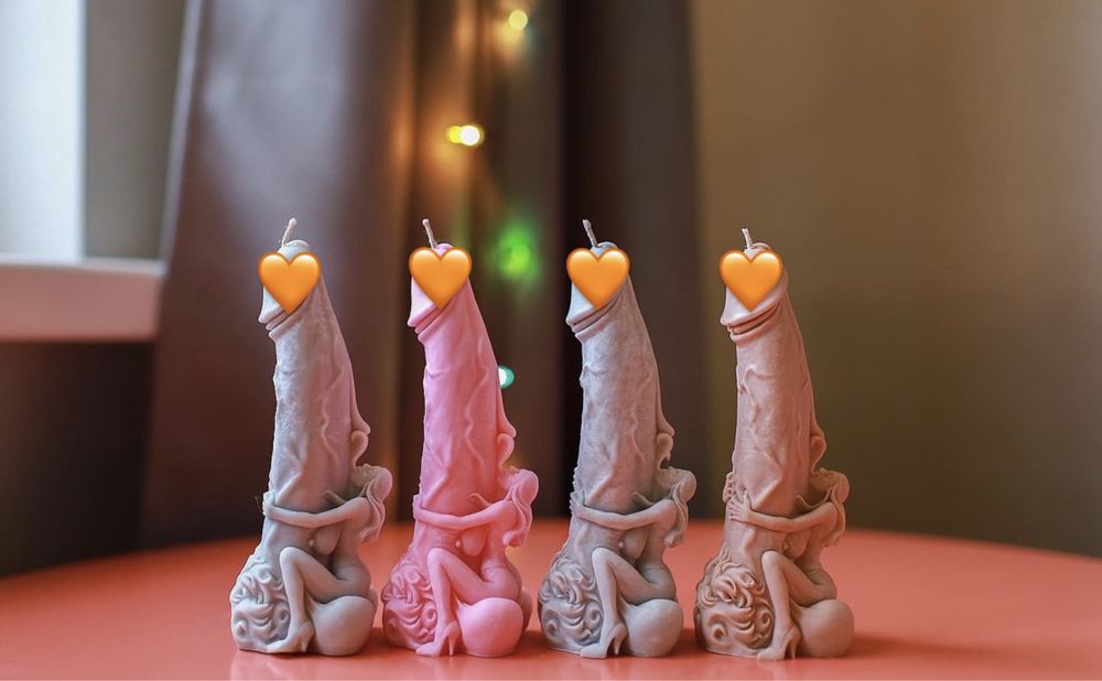 Свічки член, пеніс, 18+, еротичні свічки, свічки у формі члену, Лоно