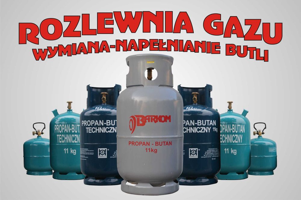 Wymiana napełnianie butli 11 kg gazem propan-butan