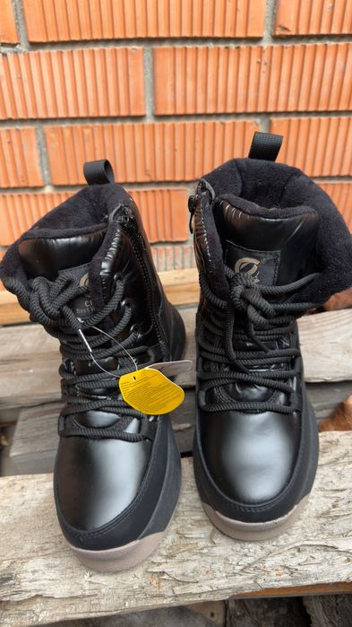 22см Clibee зимові дуті чоботи на дівчинку чорні зимние ботинки