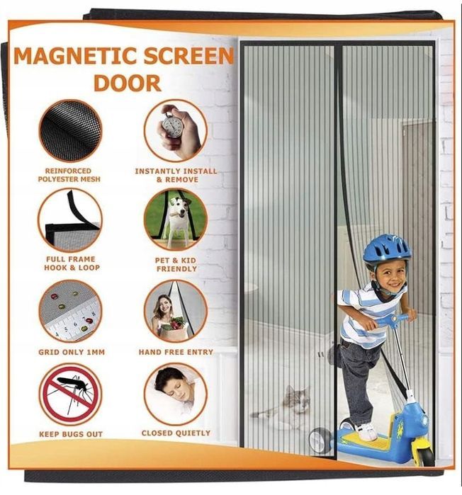 Magnetyczna Moskitiera Na Drzwi, Magnetyczna Siatka 110 X 240 Cm