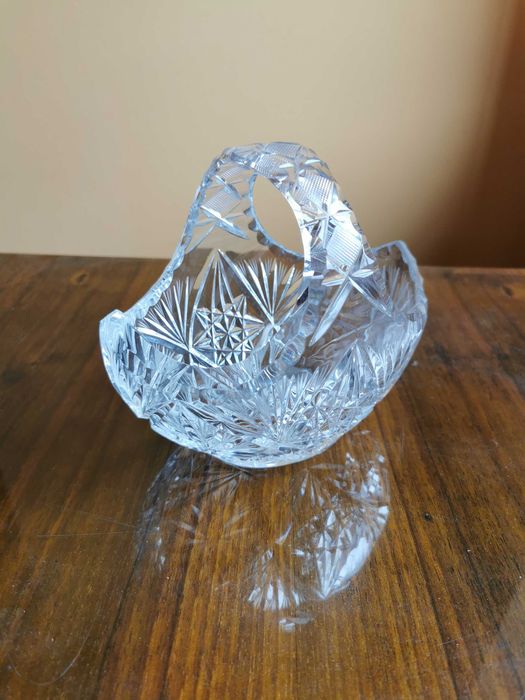 Kryształowy koszyk PRL kryształ vintage