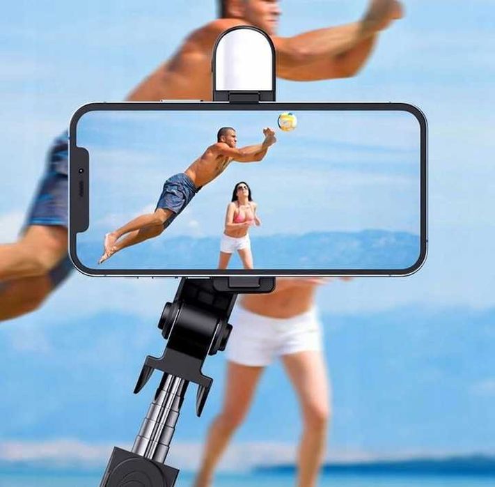 SELFIE STICK  STATYW Uchwyt na Telefon Kijek TRIPOD Lampa LED Pilot BT