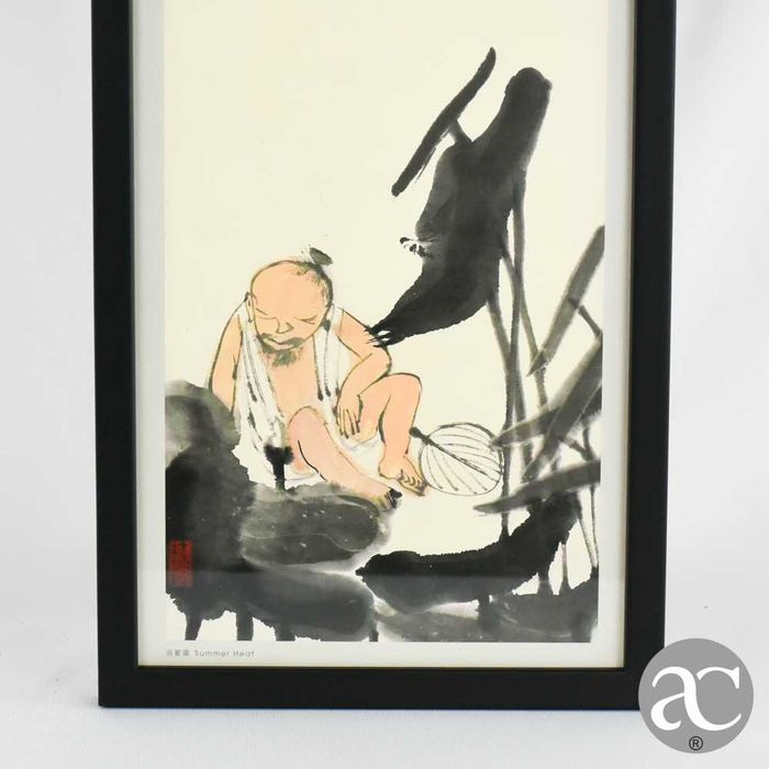 Quadro Vintage de reprodução de aguarela Chinesa – Summer Heat