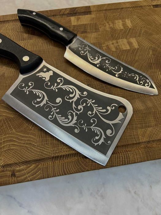 Торцева дошка дуб з тяпкою Візерунок + ніж DS35 Торцевая доска