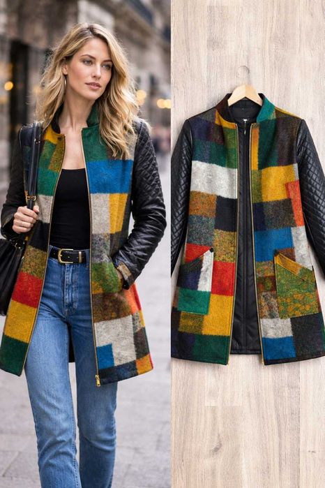 Унікальне дизайнерське жіноче пальто-кардиган