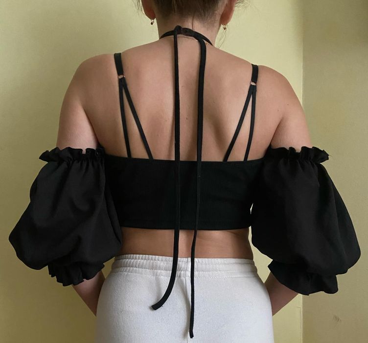 Czarna bluzka, top, na dyskotekę imprezę, xs