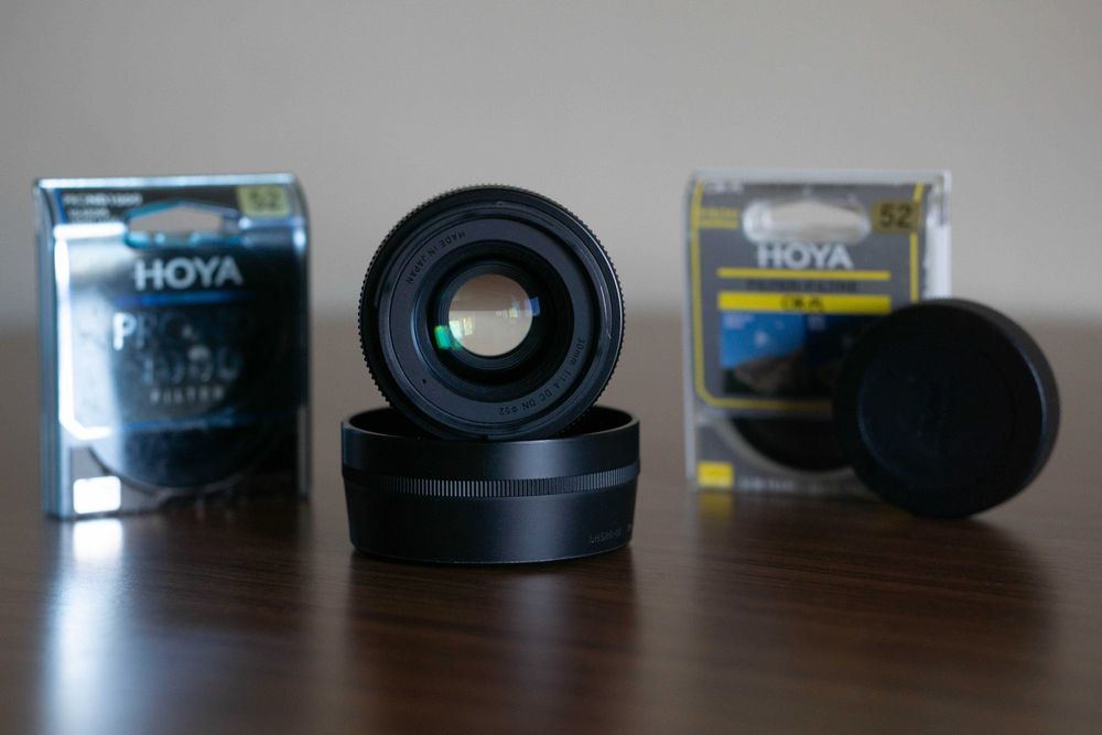 sigma 30 mm sony e, 2 filtry w zestawie, dc dn obiektyw