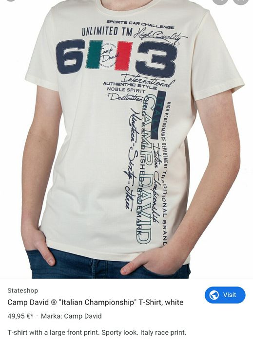 Bluza męska z kapturem sportowa Camp David nowa M L w super cenie oryg