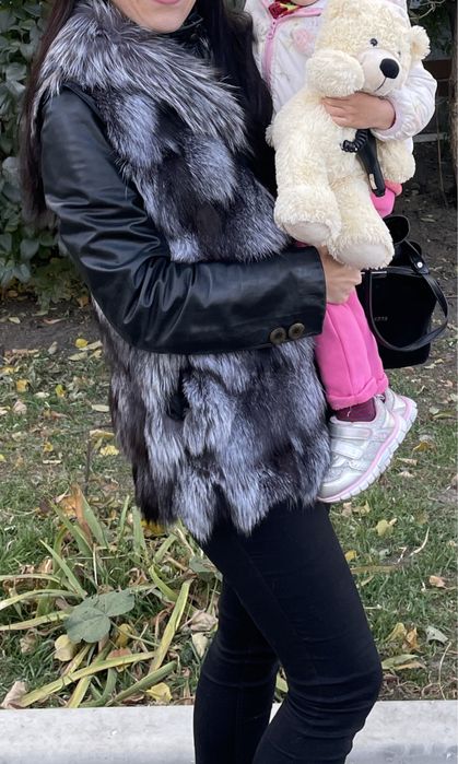 Чернобурка шуба жилетка