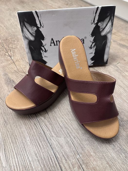 Nowe bordowe koturny klapki lato lekkie miękkie rozm. 37