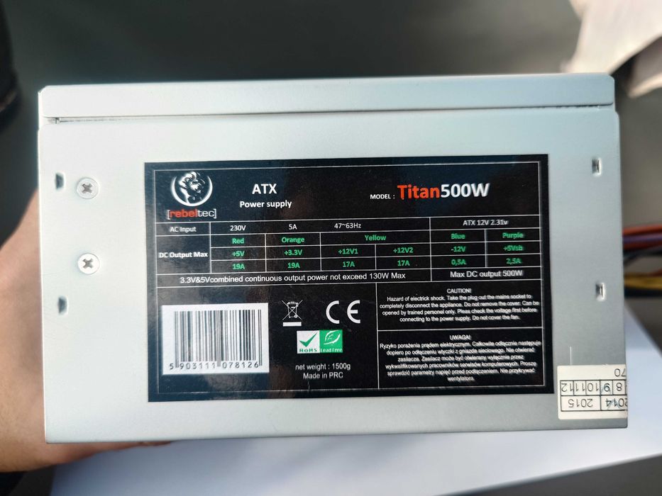 Zasilacz Titan 500W Rebeltec ATX
