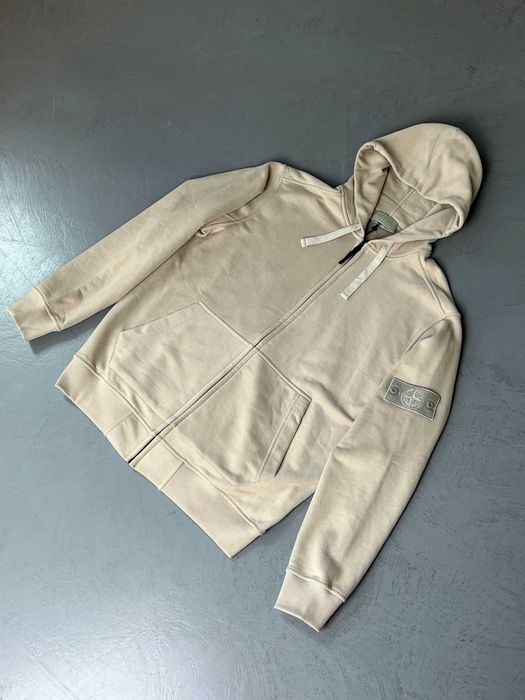 Зіп худи Stone Island бежевий гост ghost кофта зип стон айленд зипка