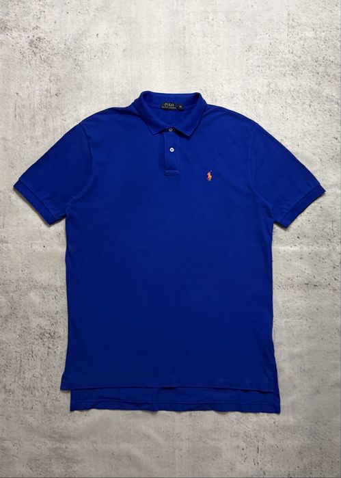 Оригінальний Ralph Lauren синя чоловіча поло в ідеальному стані розмір XL