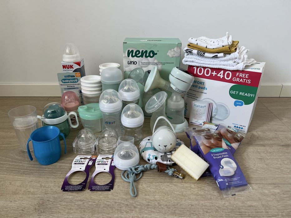 Zestaw do karmienia - Laktator Neno uno, butelki, kubki…