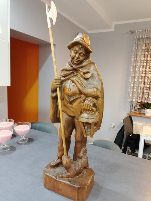 *Wyprzedaż*Stara figura halabardnika z drewna.65cm