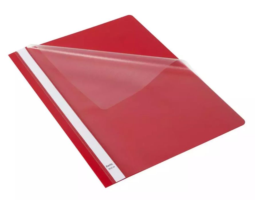 Skoroszyt Budget PP A4 z wąsami czerwony (25szt)