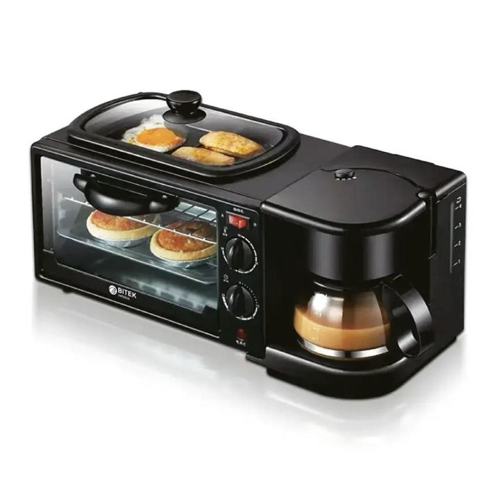 Духовка 3 в 1 3600Вт BITEK BT-5308B электроплита кофеварка сковородка