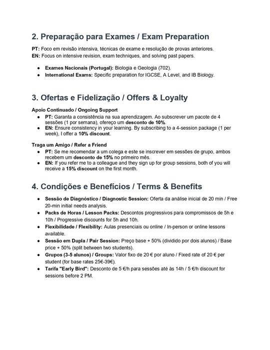 Tutoring in Sciences and Biology / Explicações de Ciências e Biologia
