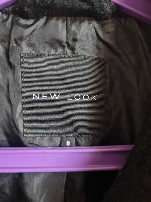 Płaszczyk damski wełniany czarny młodzieżowy płaszcz przejściowy