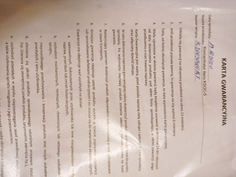 Koncentrator tlenu konsumg 5