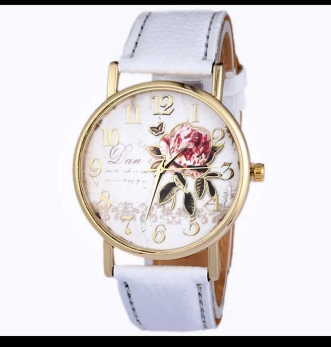 Zegarek damski z różą nowy z baterią