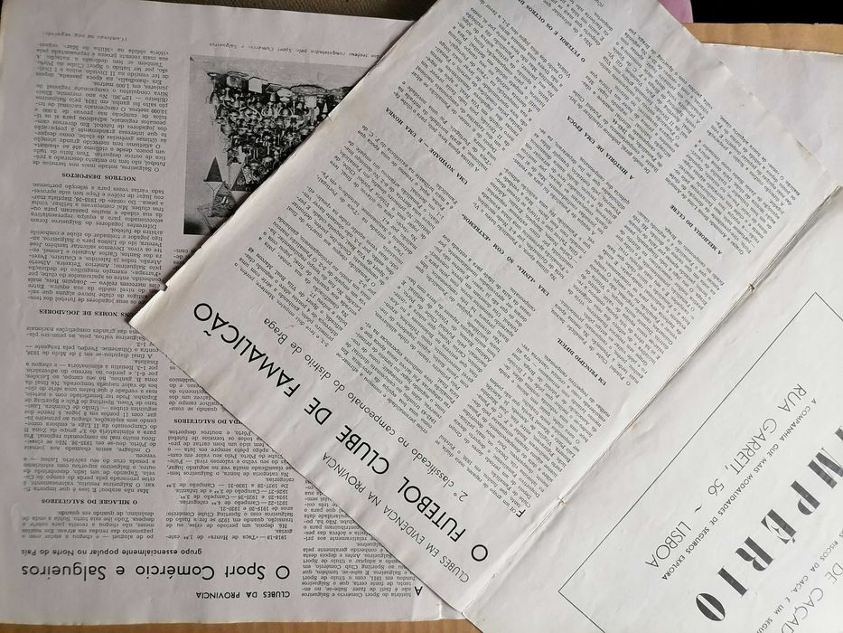 Stadium Reportagem Gráfica 1943 Sporting,Salgueiros,Vitória,Famalicão