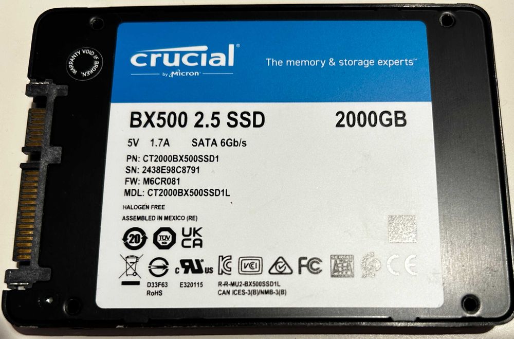 Crucial BX500 2TB 2.5'' Sata3 (CT2000BX500SSD1) Wrocław Fabryczna