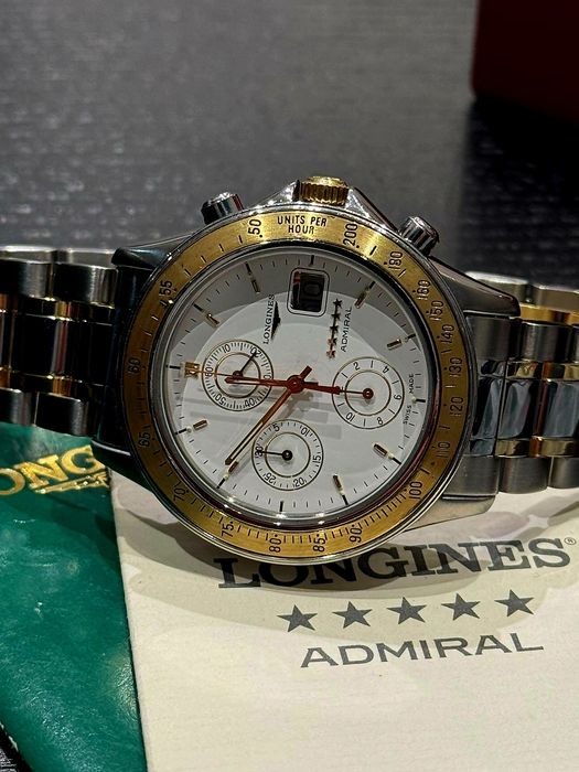 Longines Admiral Chronograph 40 mm Ouro 18K/Aço – Full Set – Estado Mint