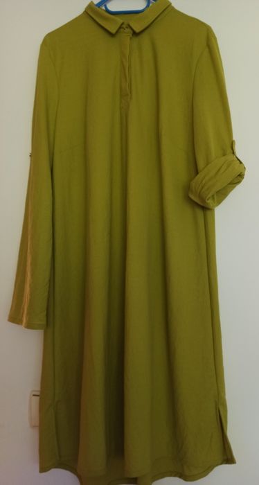 Trapezowa sukienka limonkowa r.40 Mohito