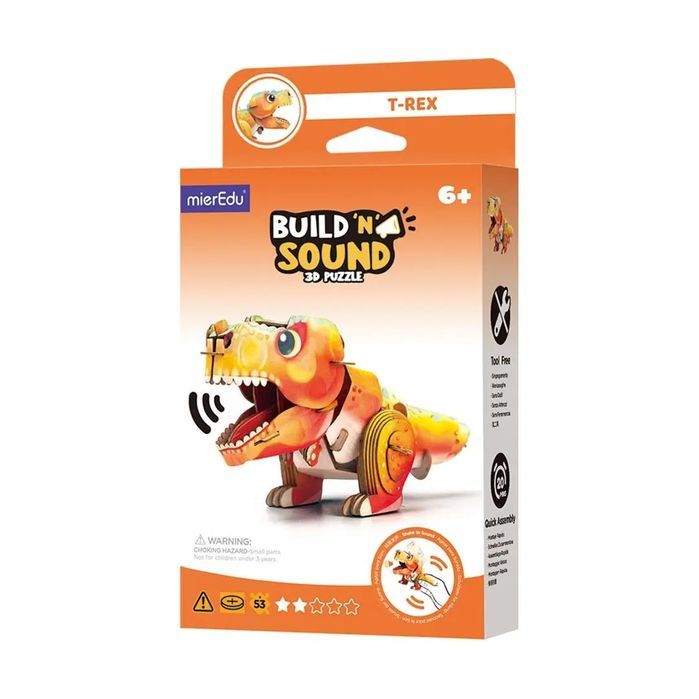 Puzzle 3D. Buduj i słuchaj - Tyranozaur Rex. Nowy Produkt