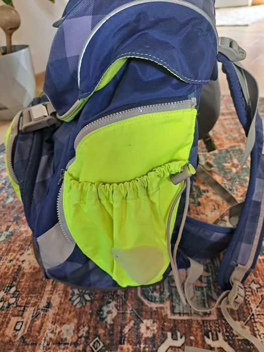 Plecak szkolny Ergobag – ergonomiczny, granatowo-limonkowy