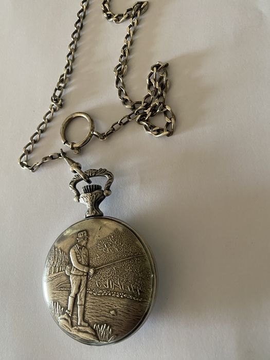 Relógio de bolso Sital, mecânico, com corrente.