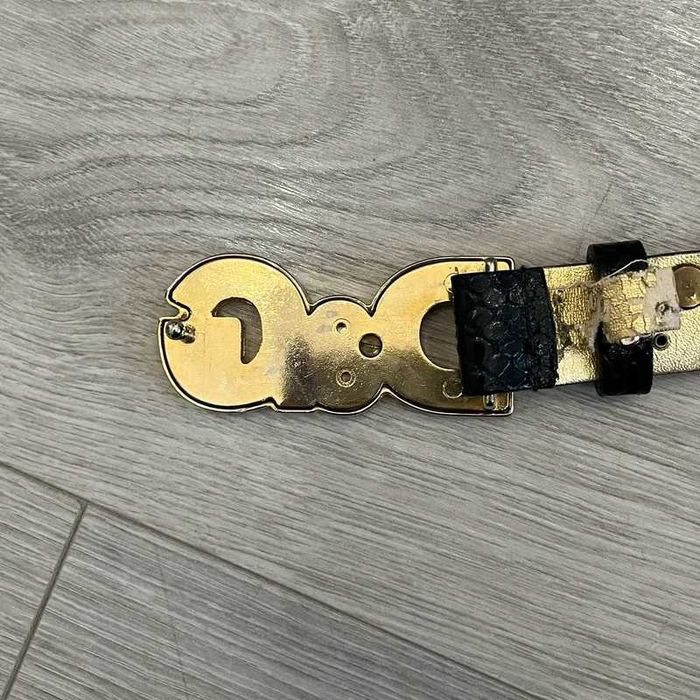 Pasek Dolce & Gabbana Leather Studded Black Belt High End Vintage