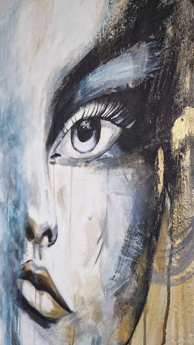 Obraz twarz, abstrakcja 120x80