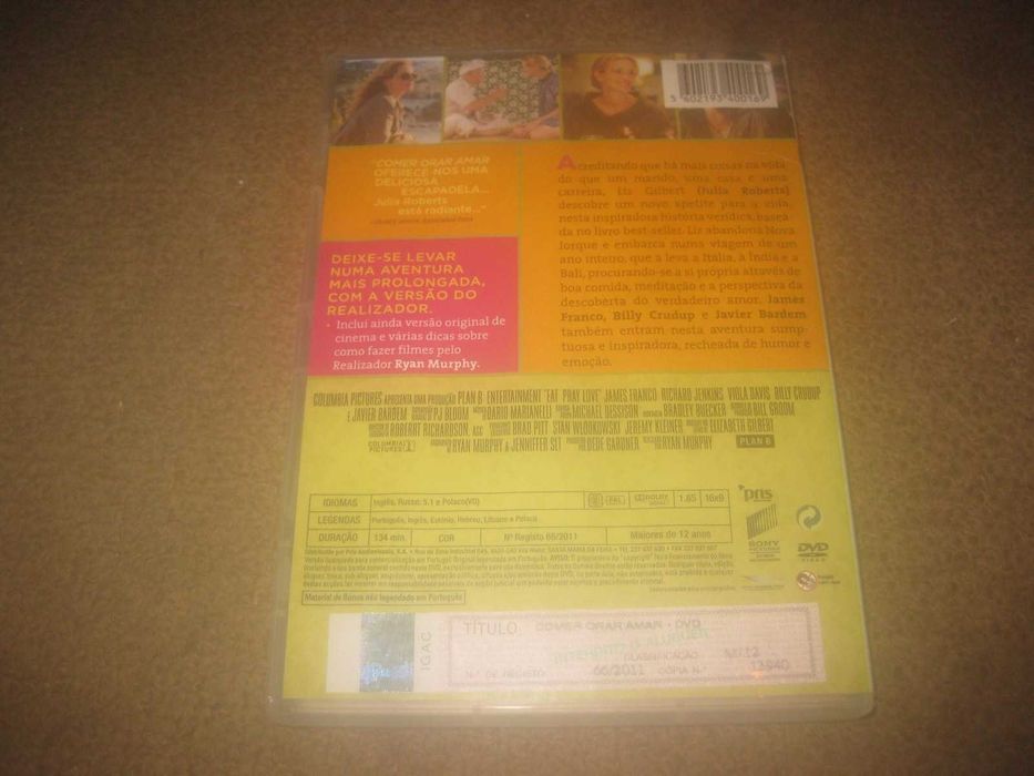 DVD "Comer Orar Amar" com Julia Roberts
