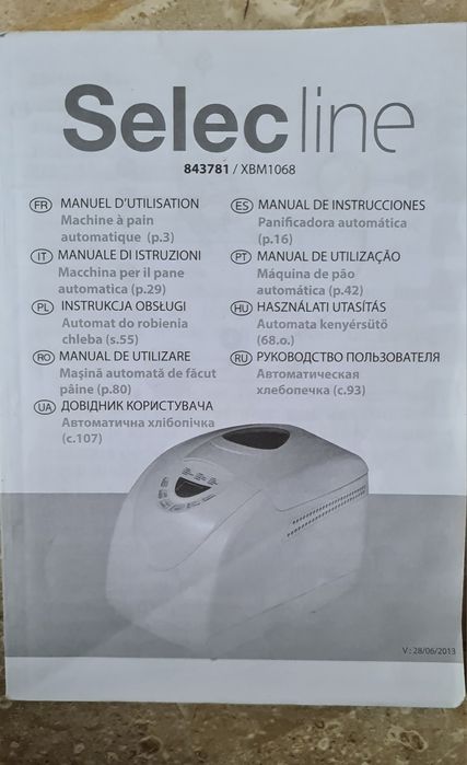Máquina de fazer pão Selecline XBM 1068 - Completa e em bom estado