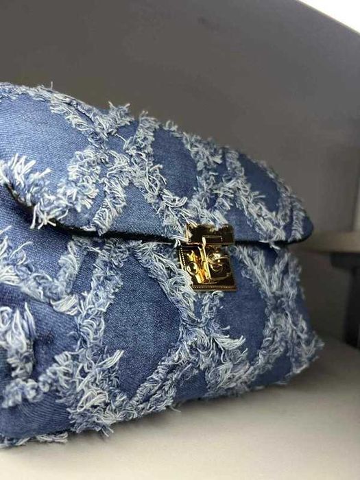 Torebka niebieska na łańcuszku elegancka boho