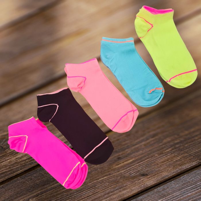 F&F Skarpetki sportowe krótkie 5 par neon Rozmiar 35-38 Nowe