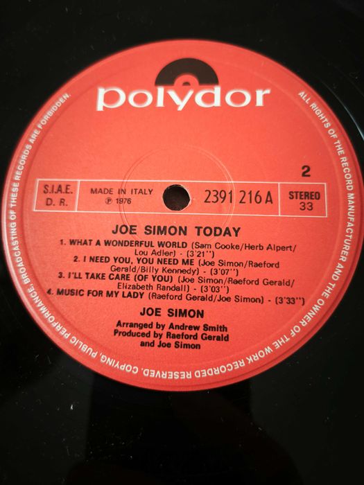 Joe Simon – Today LP vinil
